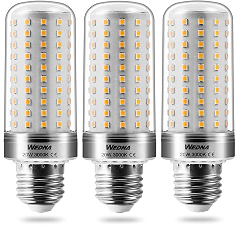 WEDNA E27 LED Glühbirnen, 20W ersetzt 150W Glühbirnen, 2000Lm, 3000K Warmweiß E27 Mais Lampen Birnen Maiskolben Leuchtmittel, Nicht dimmbar, 3er-Pack
