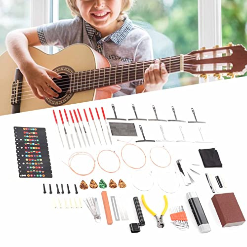 Kit de Herramientas de Guitarra Kit de Cuidado de Instrumentos de Cuerda de bajo Banjo Kit de Herramientas de Mantenimiento de Reparación Kit de Herramientas de Fabricación de Violín de Guitarra