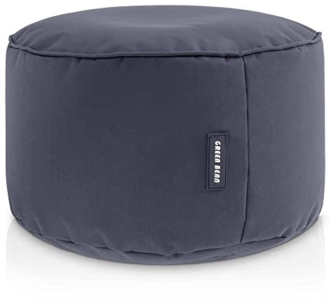 Green Bean Sitzsack-Hocker 25x45cm mit EPS-Perlen Füllung - Fußhocker Fußkissen Sitz-Pouf für Sitzsäcke - Bodenkissen für Kinder und Erwachsene - Fußablage Sitzkissen Sitzhocker Stahlgrau