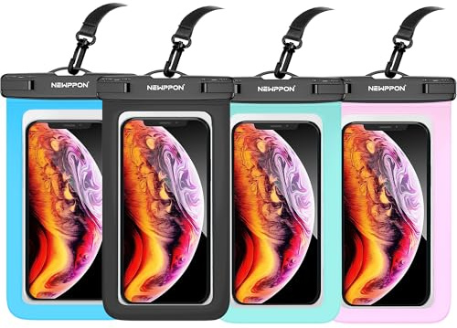newppon Vattentät mobiltelefonväska – 3-pack undervattensväska fodral snodd – vattentätt klart hållarskydd för iPhone 16 15 14 Pro Max Plus Samsung Galaxy S23 S22 Ultra Note för strandsimning