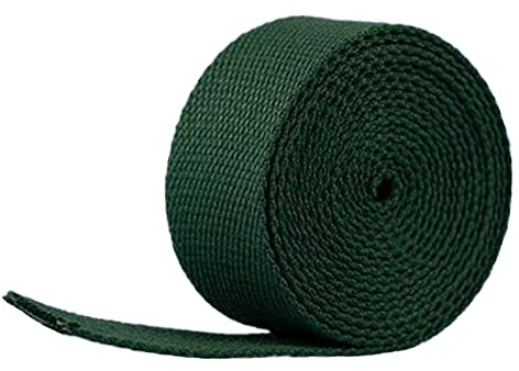 YunYunStrap bomullsband för fickor handtag remsa, 25 mm x 5, 10, 20 yards, Mörkgrön, 25mm x 5Yards