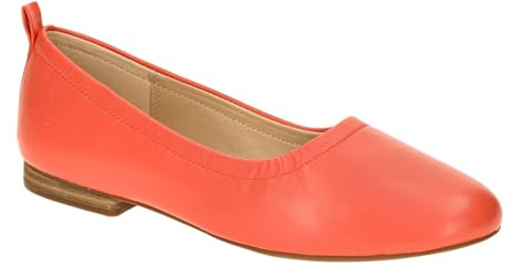 Clarks - Fawna Soft, Zapatos Tipo Ballet De Las Mujeres, Coral Leather,