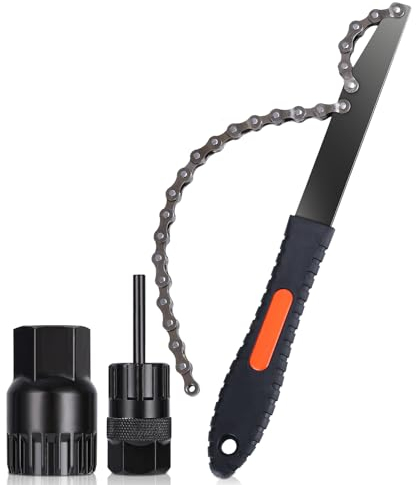 Huifoo Kettenpeitsche,Zahnkranzabzieher,Schraubkranz Abzieher Kit,ritzelabzieher Fahrrad,Kassette Abzieher Werkzeug und Kettenpeitsche,Universal Fahrrad Kassette Entfernungs Werkzeug