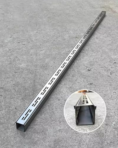 Canaletta Scolo Acqua Piovana Kit Griglia di Drenaggio Sottile in Metallo, Griglia per Canale Fognario per Fermare Le Foglie, Griglia per Marciapiede, Cortile/ Recinzione, Deviatore di Grondaia per Ac