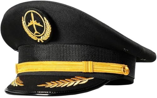 AMOYER Sombrero De Piloto, Gorra De Aerolínea, Accesorio De Disfraz De Piloto De Halloween, Sombreros Temáticos para Fiesta De Piloto, Accesorio De Disfraz De Halloween De Piloto De Aerolínea