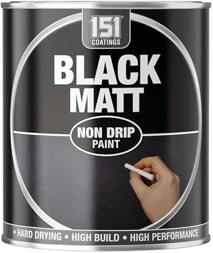 JKG Black Matt Non Drip Paint 300ml - Interior & Exterior Non Drip Coating -Quick Dry High Coverage Easy Apply Super Matt Black Finish -Wood Metal Concrete Furniture Paint Door Fence DIY Surfaces