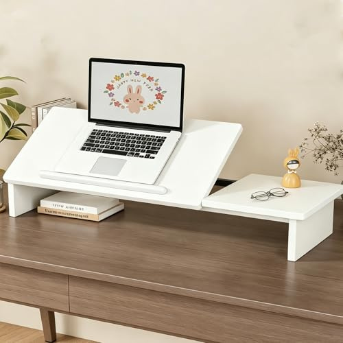 Laptopbord, laptopbord, laptop-upphöjning, 51,5 x 24 x 9,5 cm, multifunktionellt med fem justerbara nivåer, ergonomiskt utformad, lämplig för läsning och arbete, lämplig för bärbara datorer under 17