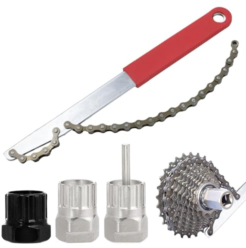 Fahrrad Kettenpeitsche, Zahnkranzabzieher Schraubkranz Abzieher Kit(Rot)