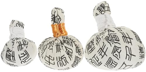 Operitacx 3pcs Natural Warming Herbal Thai Massage Balls for Body and Back with Non-Woven Fabric, Promote Circulation, Safe for Adults and Elders Random Color