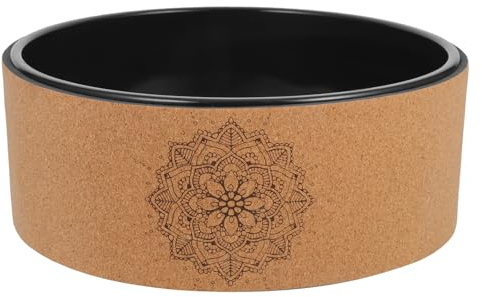 CLISPEED Ruota Yoga in Quercia e Tpe per Allenamento Yoga e Pilates, Promuove L'equilibrio e Aumenta la Flessibilità, Strumento per Donne