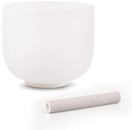 ALIOTH 8 F Note Crystal Singing Bowl Heart Chakra with Suede Mallet for Meditation, Yoga, Chakra Healing & Sound Therapy
