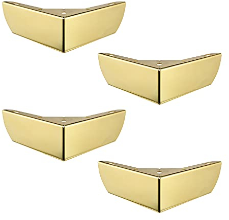LIKERAINY Metall Beine Tischbeine Möbelfüße 50mm für Schränke Möbel Küche Füße Arbeitsplatte Schreibtisch Frühstück Sofa Bar Schreibtischfüße Golden 4er Set
