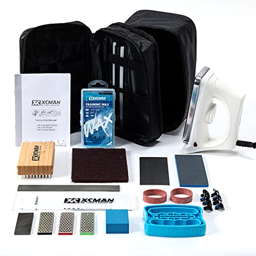 XCMAN Komplettes Ski- und Snowboard-Set mit Wachsbügeleisen, Ski-Wachs, Kanten-Tuner, PTEX für Tuning, Reparatur und Wachsen