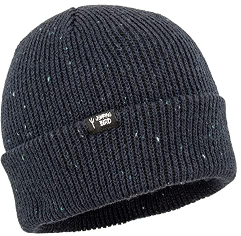Jumping Bird Beanie • Mütze Herren & Damen für Winter • Strickmütze One Size Dunkelblau • Muttler