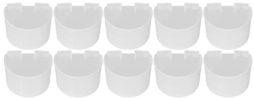 10pcs Ciotola di Alimentazione per Uccelli Appesa, Pappagallo Cibo Acqua Alimentazione Ciotola Appesa Mangiatoia per Uccelli Piccioni Tazze di Alimentazione per Piccoli Animali(Piccolo Trasparente)