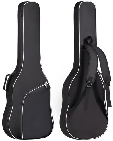 GIGKOUKI 39 inch Electric Guitar Bag Gig Bag 8mm Padding Backpack Padded Soft Guitar Case Black with Back Hanger Loop and Neck Strap