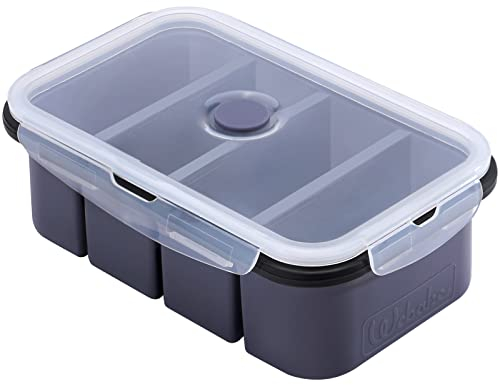 webake Bac à soupe en silicone avec couvercle - 250 ml - Extra large - Pour soupe, bouillon, sauce, beurre, préparation des repas, stockage des aliments