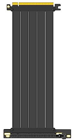 GLOTRENDS 300mm PCIe 4.0 X16 Riser Kabel für PCIe 4.0/3.0 GPUs, wie GeForce RTX 40/30 Serie und AMD Radeon RX7000/RX6000 Serie, etc.