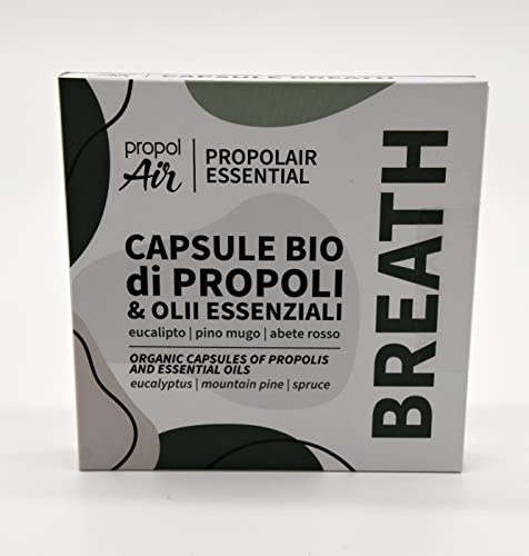 Breath - Propolis Capsules BIO with Essential Oils: Eucalyptus, Mountain Pine and Spruce. Helps Boost Immune System. Works with All PropolAir Propolis diffusers Range