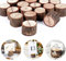 estcoo 20 Stück Tischkartenhalter Holz & Platzkarten, Rustikale Kartenständer Hochzeit Menükartenhalter mit 20 Stück Kraft Papier Karten Tischnummernhalter Fotohalter für Hochzeitsfeier Dekoration