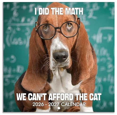 2026-2027 Wall Calendar - Funny Dogs Wall Calendar 2026-2027, Jul. 2026 - Dec. 2027, 12 x 24 (Open), 18-Month Calendar, Dog Calendar, Unruled Blocks, Thick Paper, Hanging Hole, Holidays