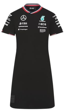 MERCEDES AMG PETRONAS F1 Frauen 2024 Team Tshirt-Kleid - Schwarz - Größe: M