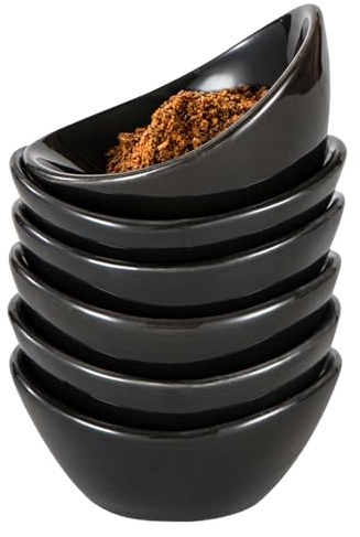 Molbory Juego de 6 cuencos para salsas, 8,5 cm, juego de cuencos de cerámica, cuencos pequeños, tapas, juego de cuencos para charcuterie board sushi, salsa de tomate, barbacoa y accesorios de fiesta