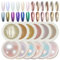 GZMAYUEN 12Pcs Rose Gold Chrome Nail Powder Weiß Pearl Effect Crome Nagelpuder Nail Art Set, Spiegel Effekt Chrome Pigmente für Nägel, Glazed Donut Glitzerpuder Nagelkunst Pulver für Nails DIY Salon