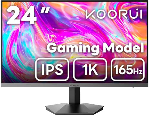 KOORUI 24 Inch Curved Gaming Monitor, 180Hz, FHD 1080P VA 1ms 1500R PC Monitors with Adaptive Sync, HDMI/DP, VESA Compatible, Tilt Adjustable