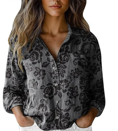 Camicia in flanella da donna 2025 Natale manica lunga camicia da donna in cotone stampata camicie button down alla moda top casual blusa a manica lunga magliette colorate da donna, Marina Militare, XL