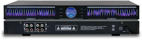 Ecualizador de audio gráfico estéreo de 22 bandas, montaje en rack de doble canal con 10 efectos preestablecidos y reducción automática de ruido para estudio de grabación