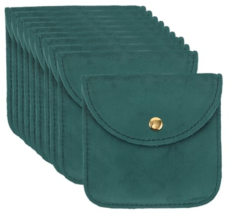 Veemoon Pochettes à Bijoux et Fermeture à Pression Lot de 10 en Coton Doux Paquet de Rangement Élégants et Multifonctions pour Bijoux et Pendentifs, pour Voyage Usage Quotidien