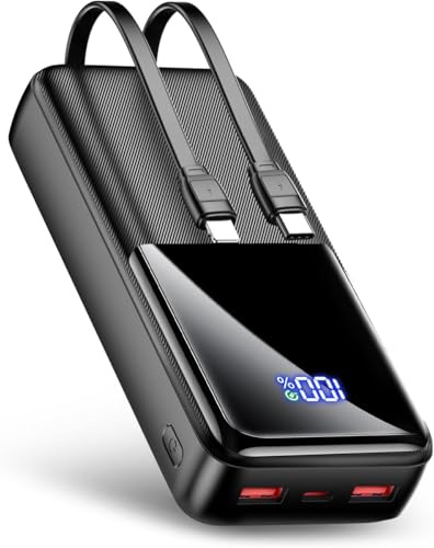 Power Bank Fast Charging 40000mAh, Portable Charger with Built-in Cables03