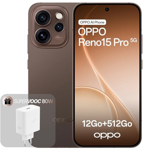 OPPO Reno15 Pro 5G Smartphone Sbloccato, 12+512GB, Fotocamera Ultra-Chiara 200MP, Display AMOLED 6.32, Video 4K HDR, 6200mAh, MediaTek Dimensity 8450, Dusk Black (Include Caricatore SUPERVOOC 80W)