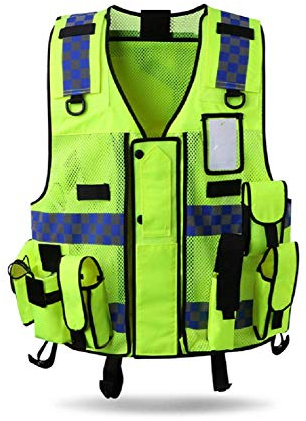 HYCOPROT Reflective Safety Security Vest, High Visibility Mesh Adjustable