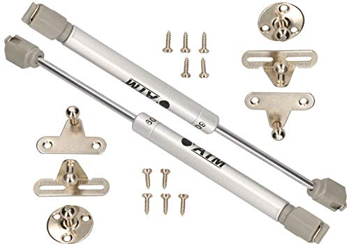 KOTARBAU® 2er Set Klappenbeschlag Gasdruckfeder 60 N Möbel Stoßdämpfer Küchenschrank Gasfeder Dämpfer Schranktür Softclose Türdämpfer Tür Dämpfung Silber Gasdruckdämpfer