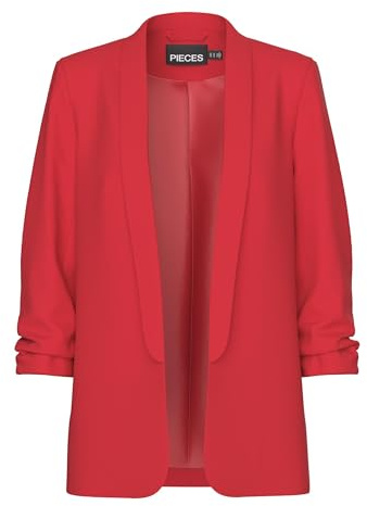 PIECES Damen Pcboss Noos 3/4 Blazer, High Risk Red,S
