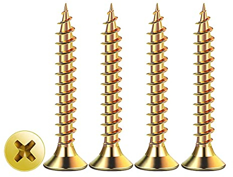 Drenky 100 st M4 x 50 högpresterande skruvar zinklegering träskruvar multifunktions-Pozi-skruvar självgängande skruvar standard Phillips universalskruv med försänkt huvud helgängad