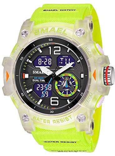 SMAEL Men's Military Waterproof Sports Watch Date Multifunction LED Alarm Stopwatch Digital Watch for Men