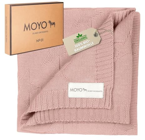 MOYO Babydecke Zauberhafter Rosenquarz I 70x90cm I Atmungsaktive Kuscheldecke aus 100% GOTS-Bio-Baumwolle I Weiche Baby-Bettdecke für Junge & Mädchen I Baumwolldecke Geburt