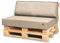 Bielik Palettenkissen 120x80 Set für Palettenmöbel | Wasserdicht Europaletten Sitzkissen Made in EU | Palettensofa komplett besteht aus 2 Teilen (Sitz 120x80+1 Kissen 120x40, Hellbeige)