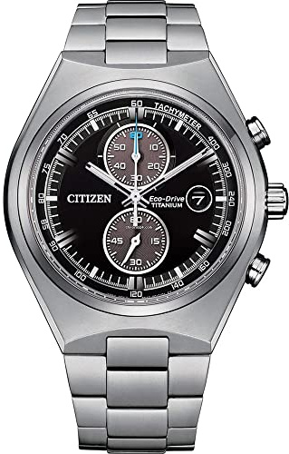 Citizen Herren Chronograph Eco-Drive Armbanduhr mit Titan Armband