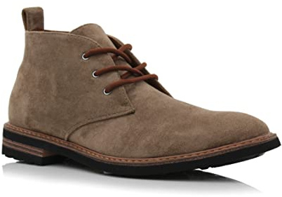 Ferro Aldo Men's Pablo Classic Chukka Boots | Lace-Up Ankle Boot in Leather, Suede & Wool | MFA506066 | in Cognac Brown Suede, Size 10