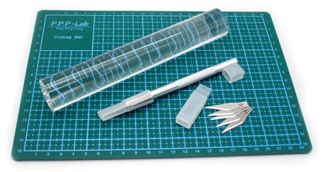 Toplionace Couteau de Coupe en Caoutchouc de Tennis de Table Rouleau Acrylique Tapis de Coupe 5 Pièces Lames de Rechange Raquette de Tennis de Table Kit de Bricolage