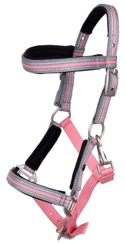 QHP Fohlenhalfter Flore mit Stirnband (Flamingo pink, Shetty)