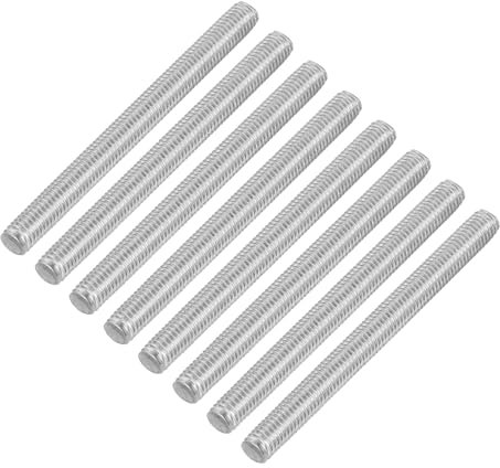QUARKZMAN 8 Stück Gewindestangen, M5 x 60mm, 304 Edelstahl, Gewindestab mit metrischem Vollgewinde, M5-0,8 Gewindestift für Möbel- und Maschinenmontage