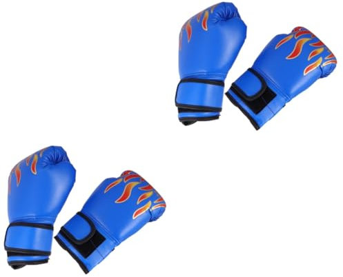 KOMBIUDA 2 Stück Kampfsporthandschuhe Boxhandschuhe Mit Flammendruck Schutztrainingshandschuhe Für Jungen Und Mädchen