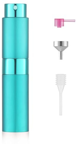 Toureal 8ml Vaporisateur Vide de Sac Rechargeable, Atomiseur Parfum, Recharge Spray Flacon de Parfum, Pulverisateur Voyage (Couleur Cyan)