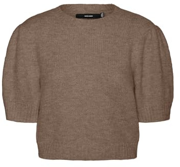VERO MODA Vmnovah SS O-Neck Puff Pullover Ga Noos, Fossil, M