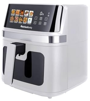 Melchioni Family | GAIA PLUS Friggitrice ad Aria 8L XXL con Doppia Resistenza Air Fryer Senza Olio, 10 Programmi, Display LED, Timer 60 min, Temperatura 80°-200°C, 2200W